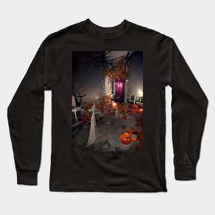 HALLOWEEN IN A GREEK COURTYARD Long Sleeve T-Shirt